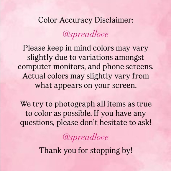 Color Accuracy Disclaimer Poster - Picture 1 of 1